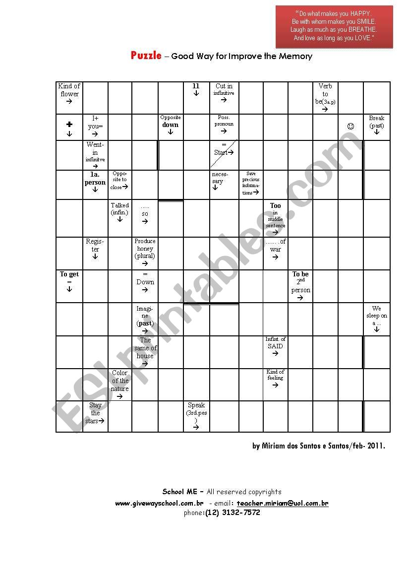 Puzzle worksheet