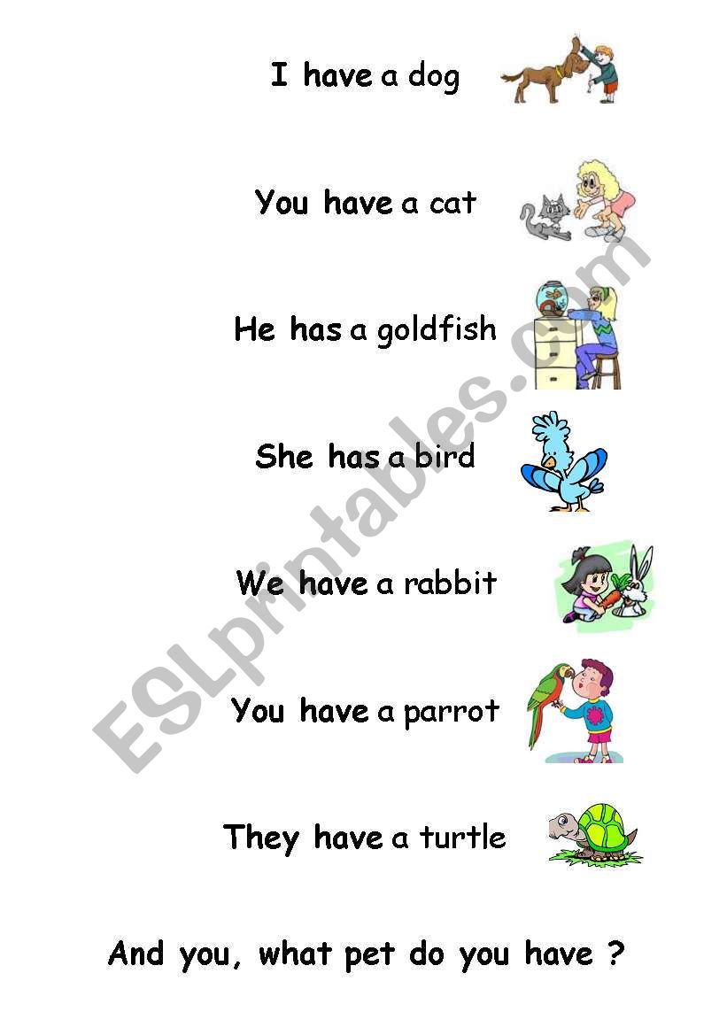 Verb to have worksheet