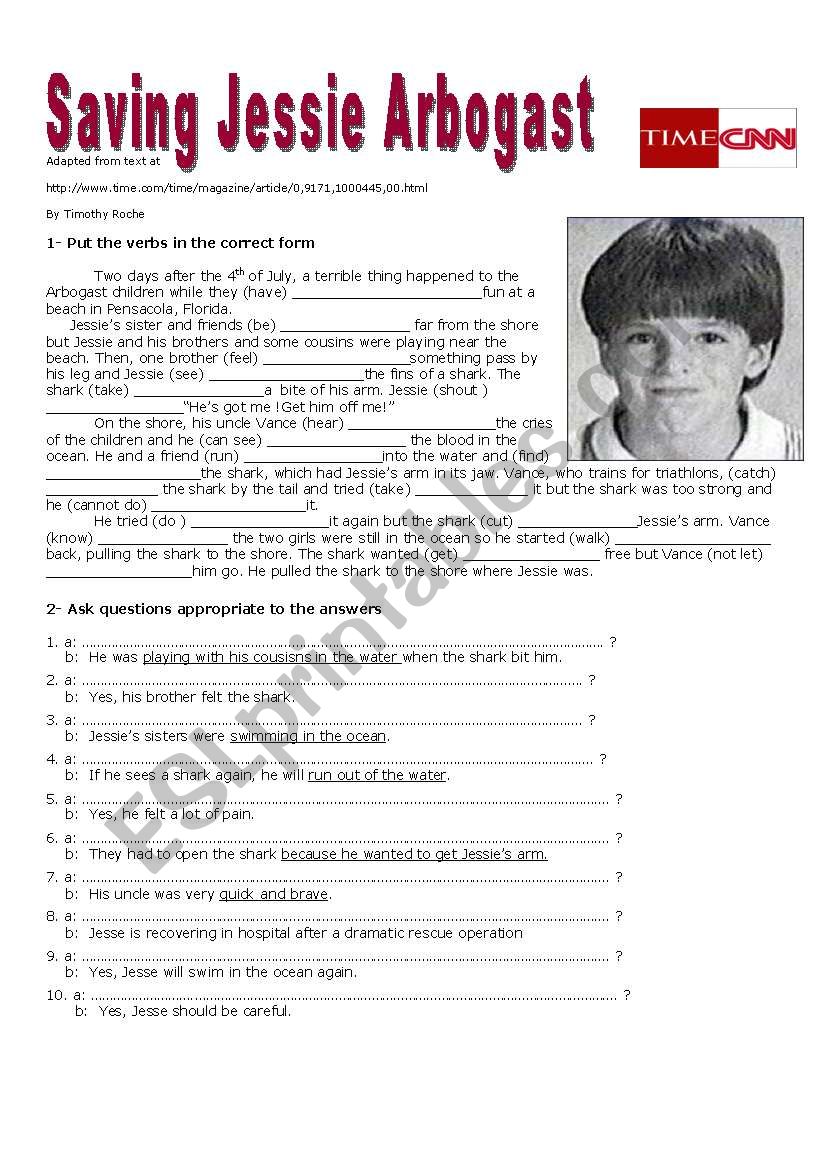 Saving Jessie Arbogast worksheet