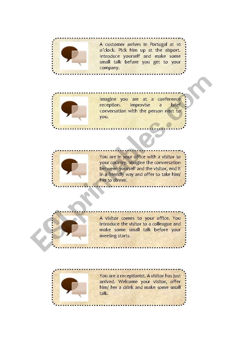 Conversation Cards worksheet