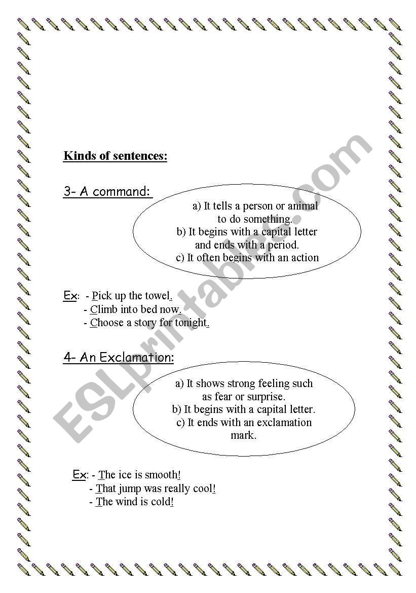 Types of Sentences worksheet