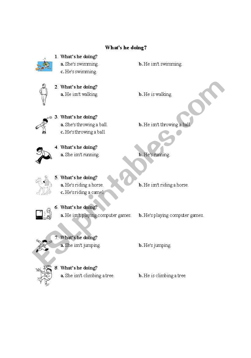 Present Continous worksheet
