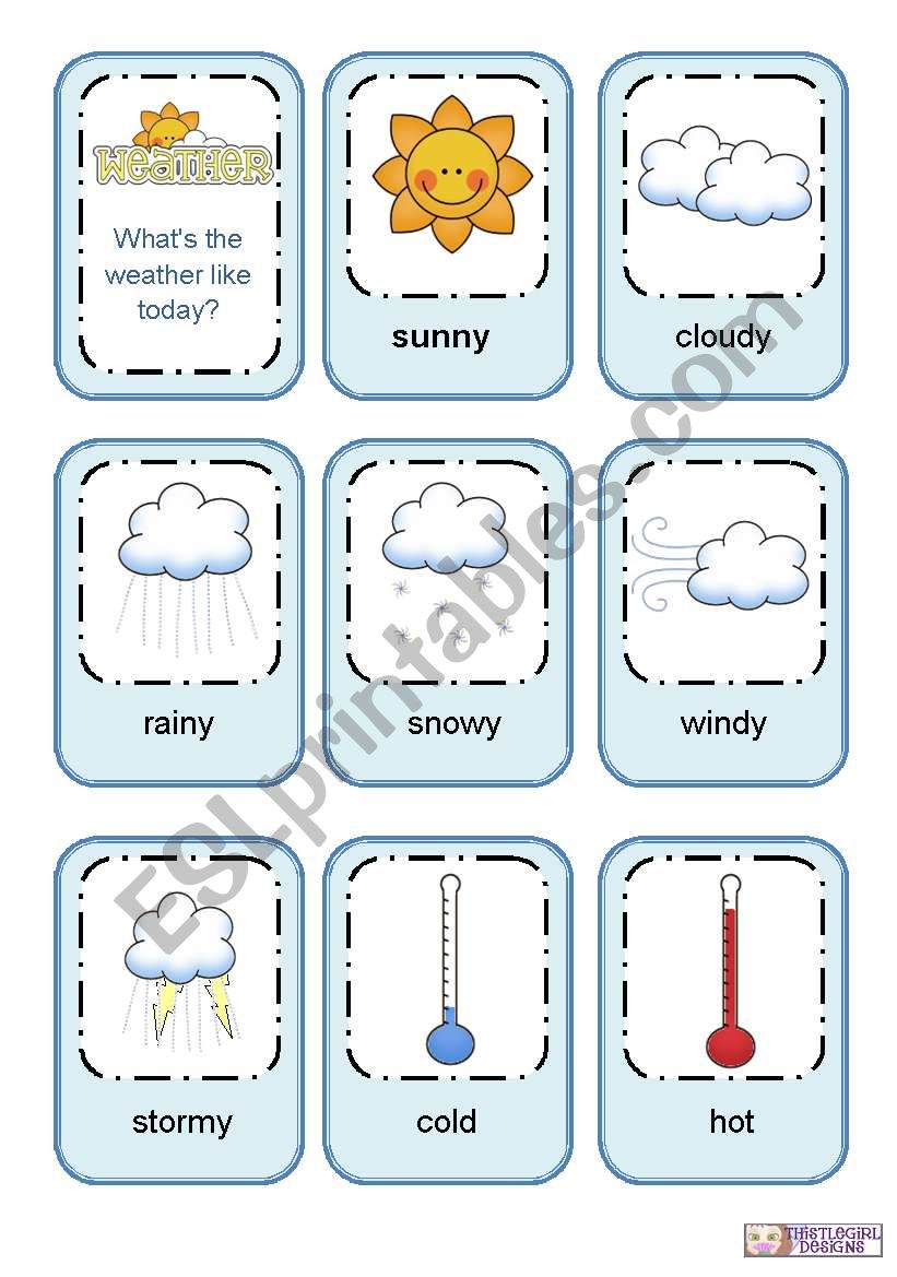 Weather flashcards worksheet