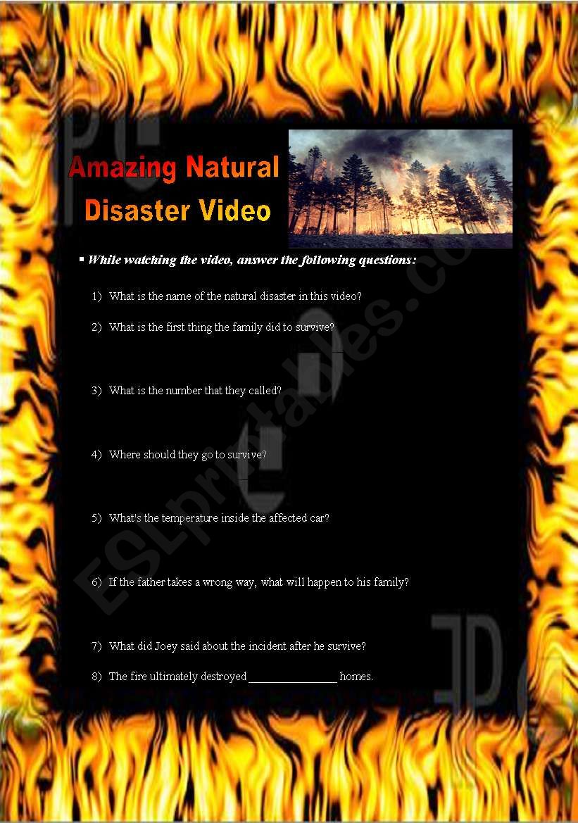 Wild Fire Questions based on a video 