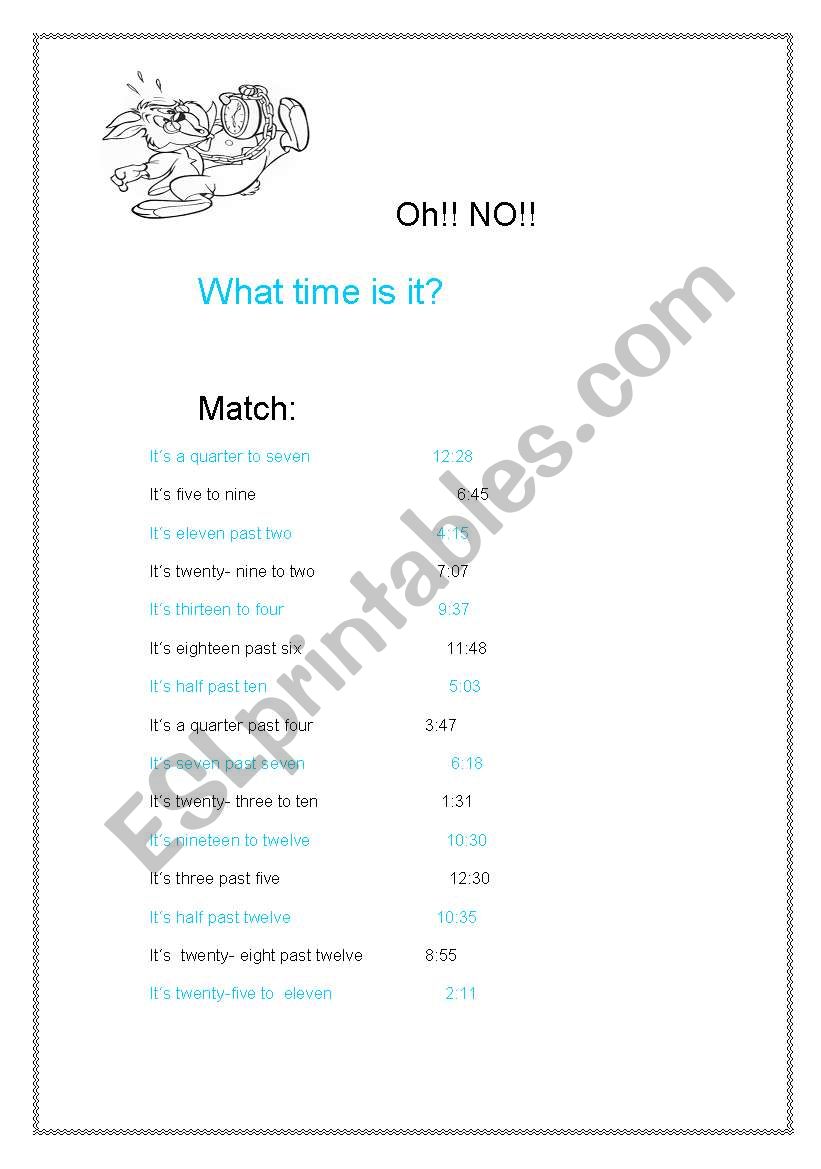 What time is it? worksheet