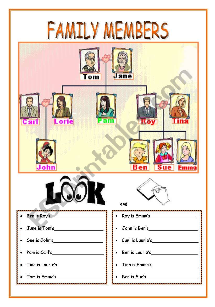 FAMILY MEMBERS worksheet