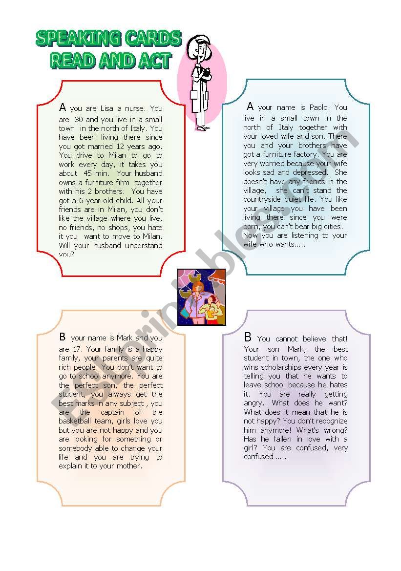 LETS ACT AND PLAY NEW CARDS worksheet
