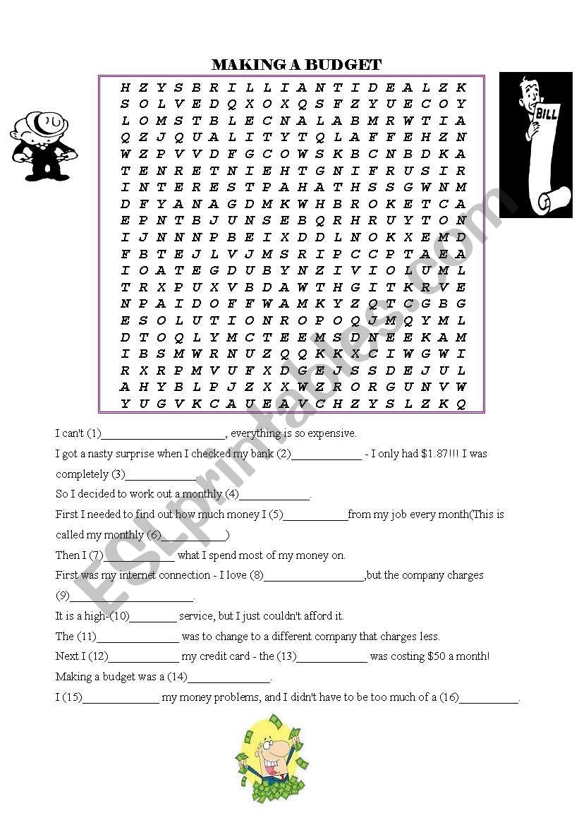 Budgeting worksheet