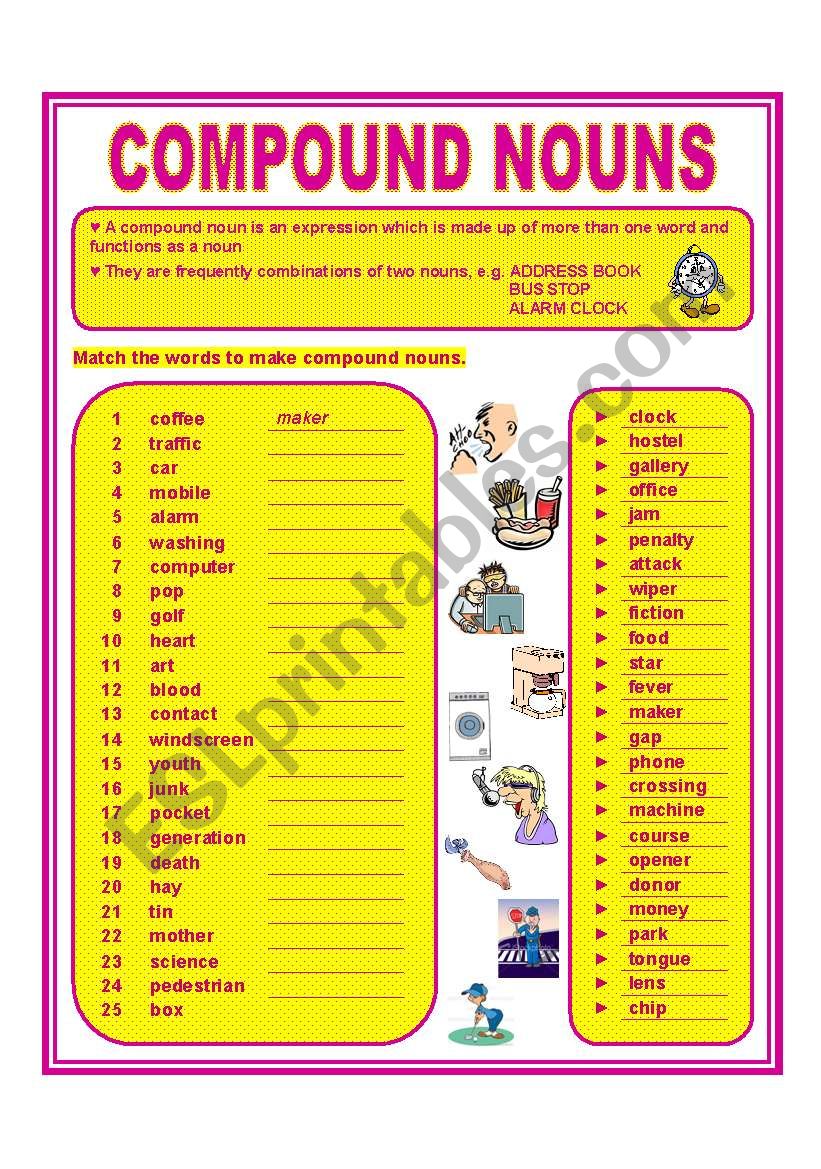 COMPOUND NOUNS worksheet