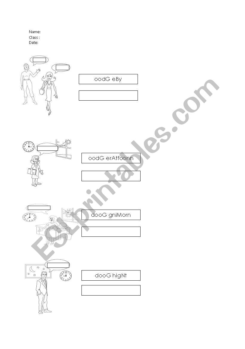 greeting worksheet