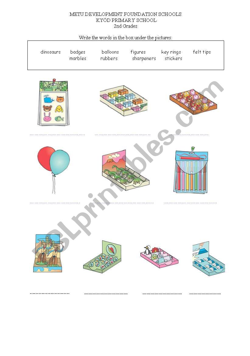 small toys worksheet