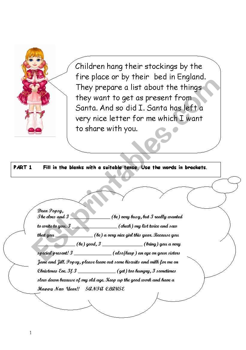 A letter from Santa worksheet