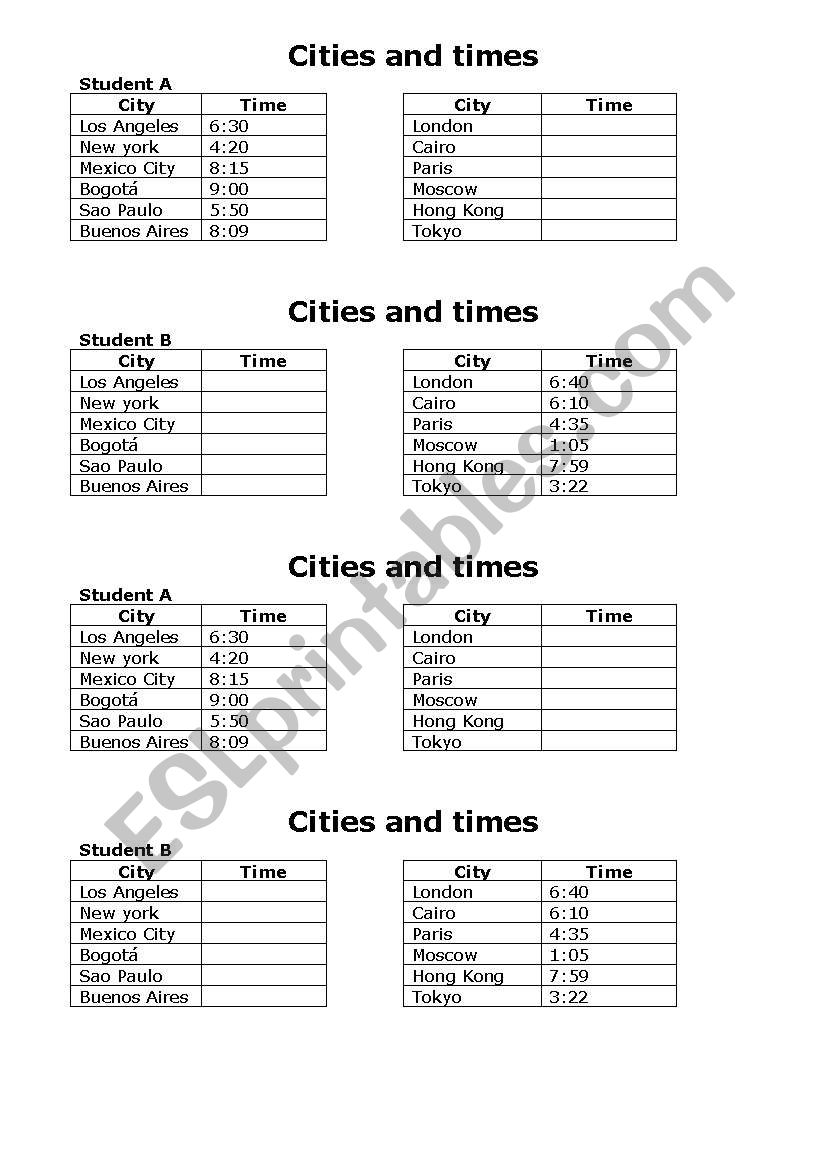 What time is it? worksheet