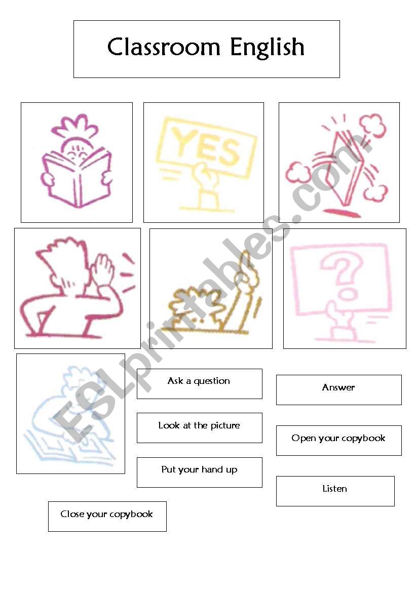 classroom english worksheet