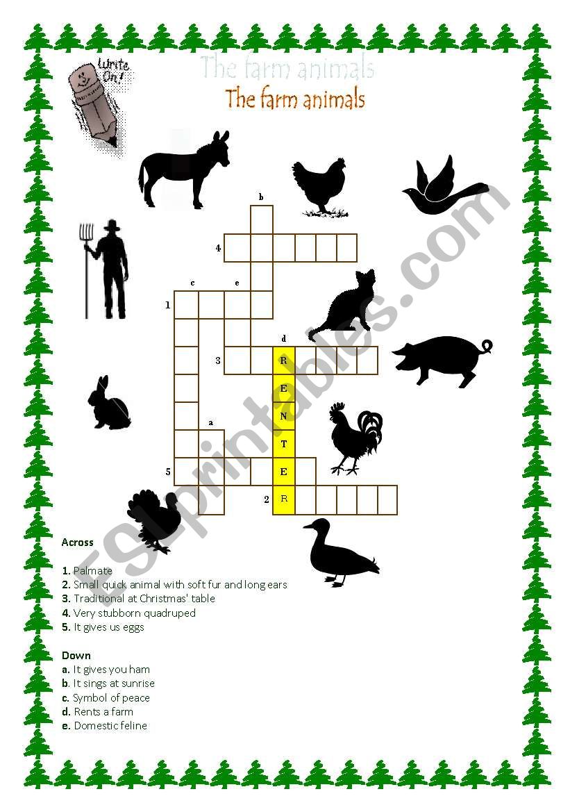 The farm animals worksheet