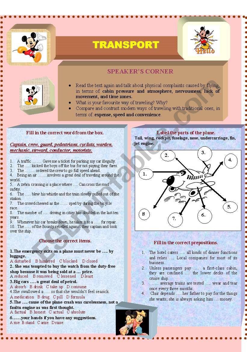 Transport worksheet