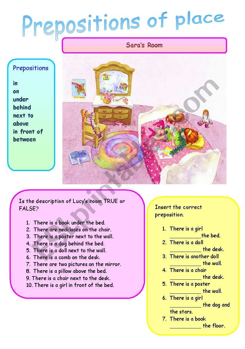 preposition worksheet