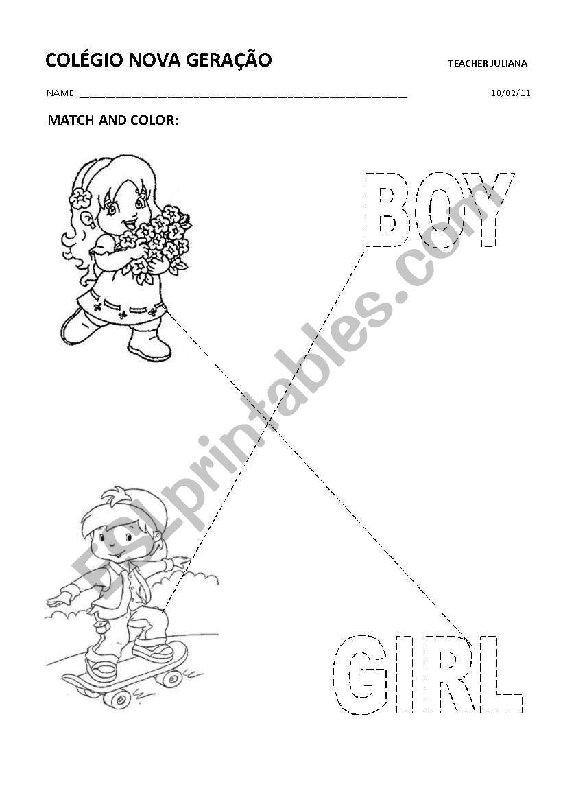 Boy x  girl worksheet