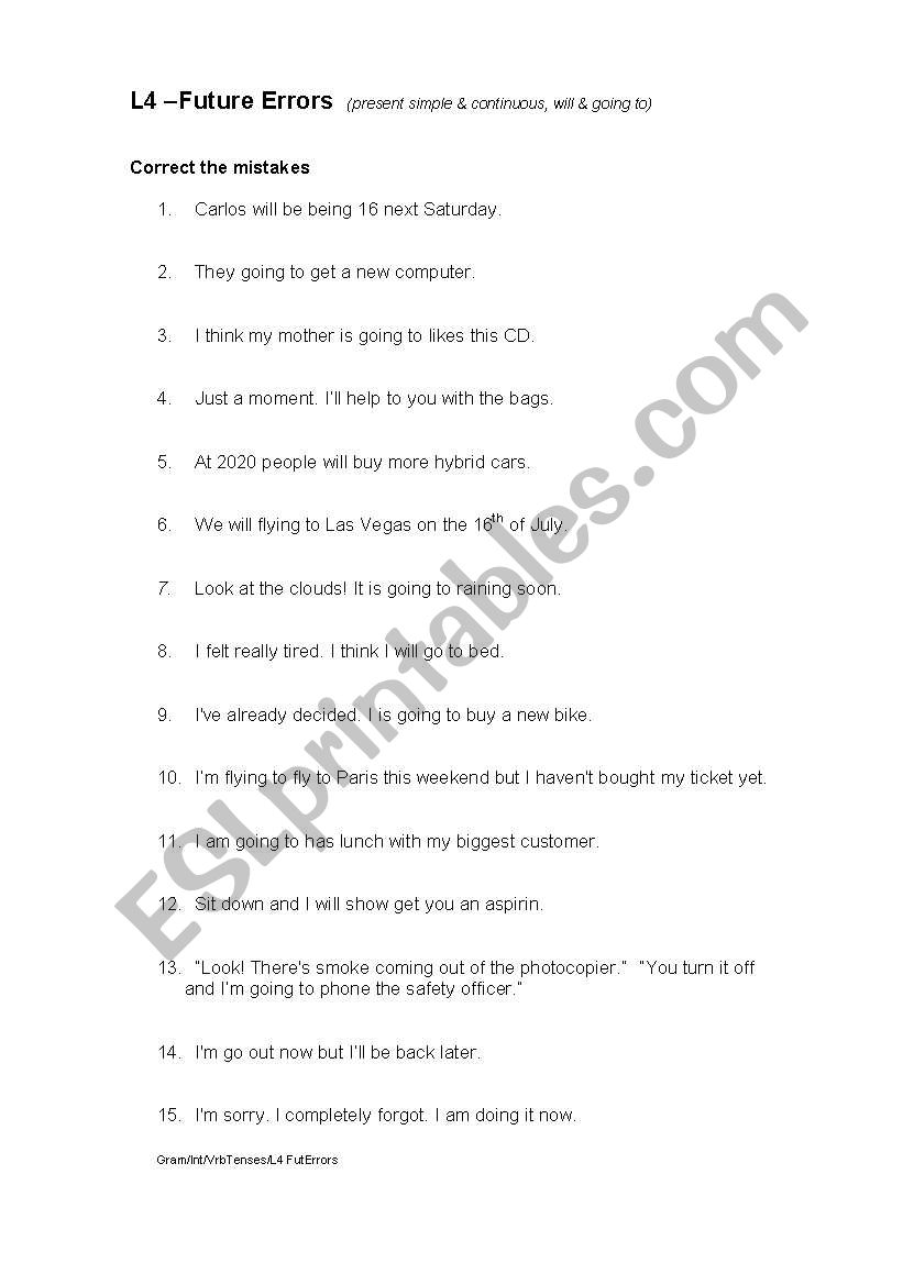 english-worksheets-future-tenses-error-correction