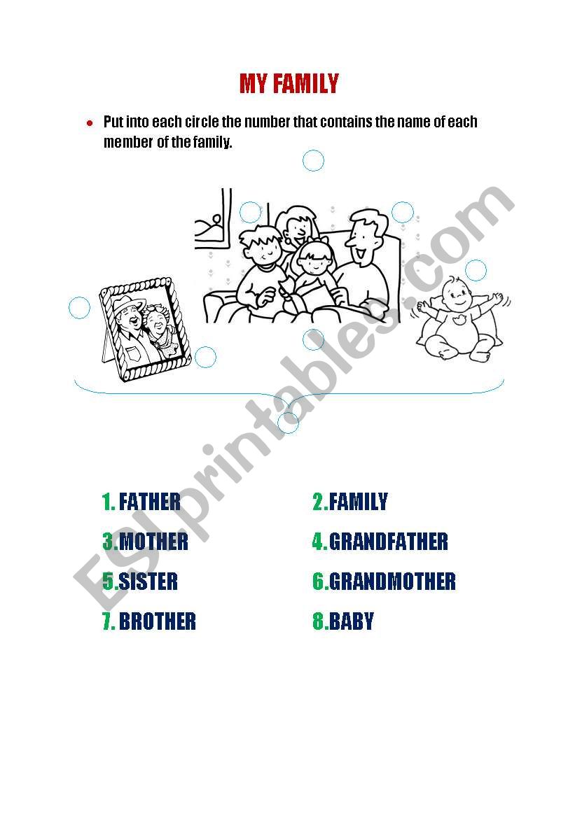 MY FAMILY worksheet