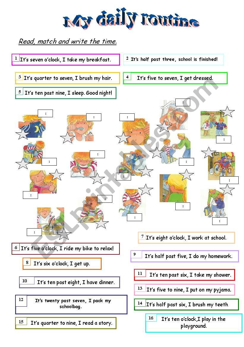 MY DAILY ROUTINE Worksheet worksheet