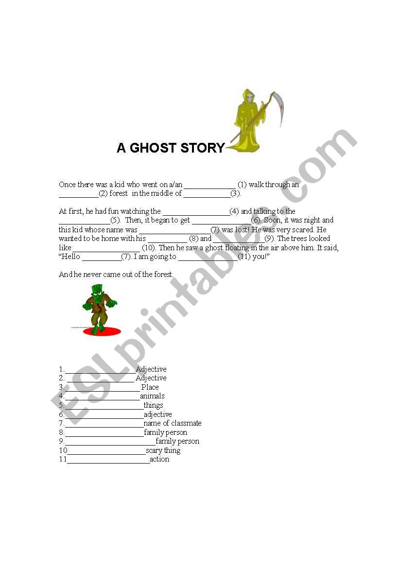 A ghost story the students must complete