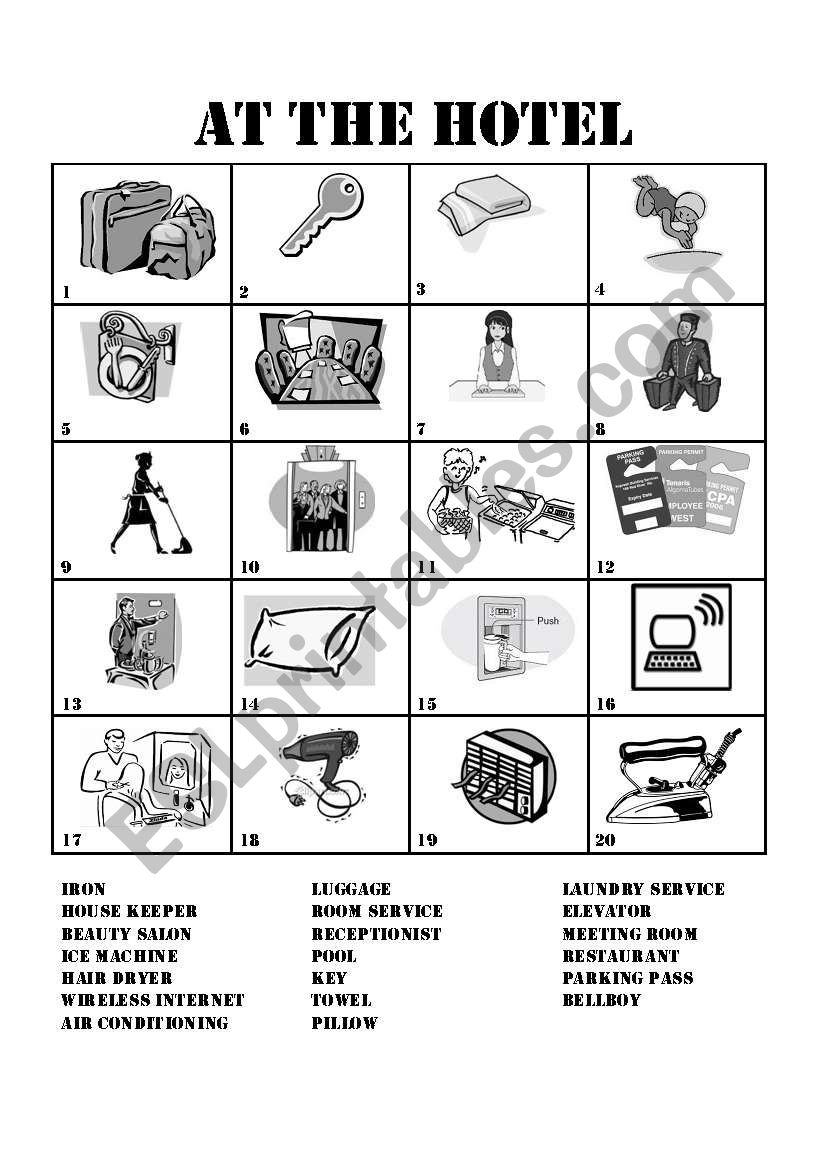 At the Hotel worksheet