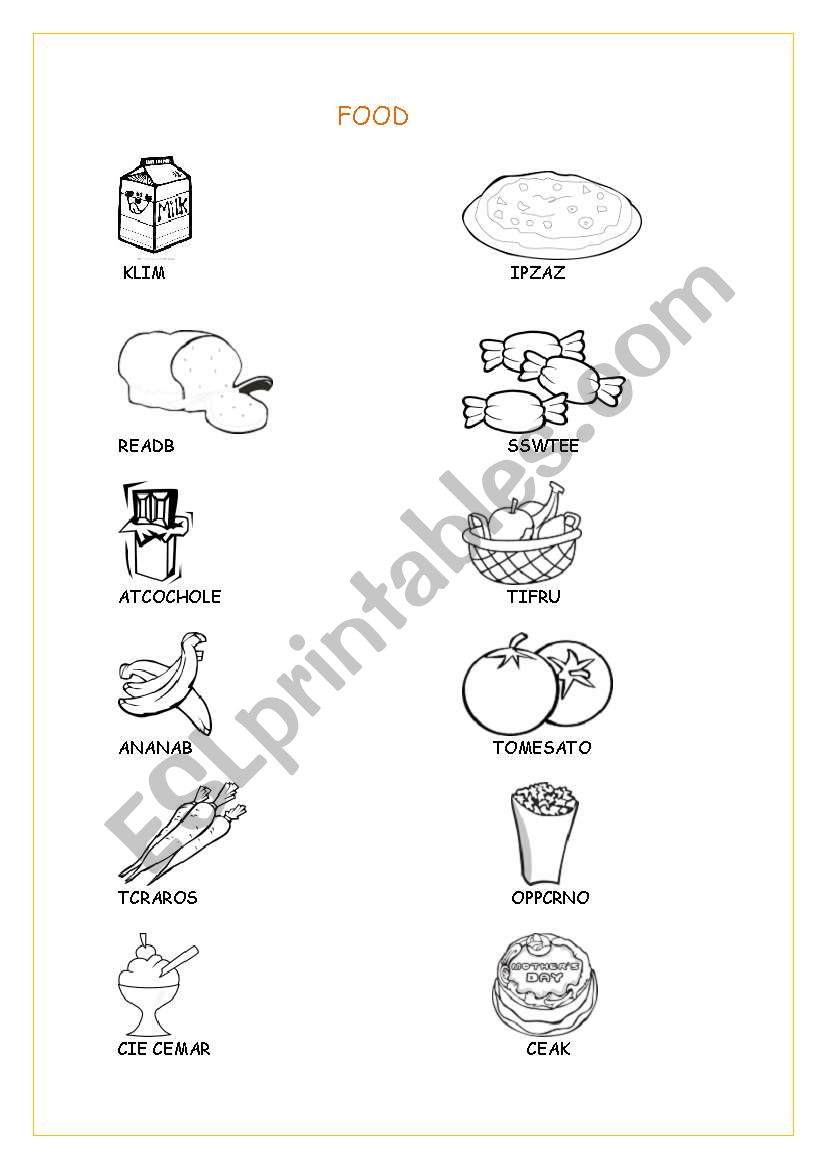 Food worksheet