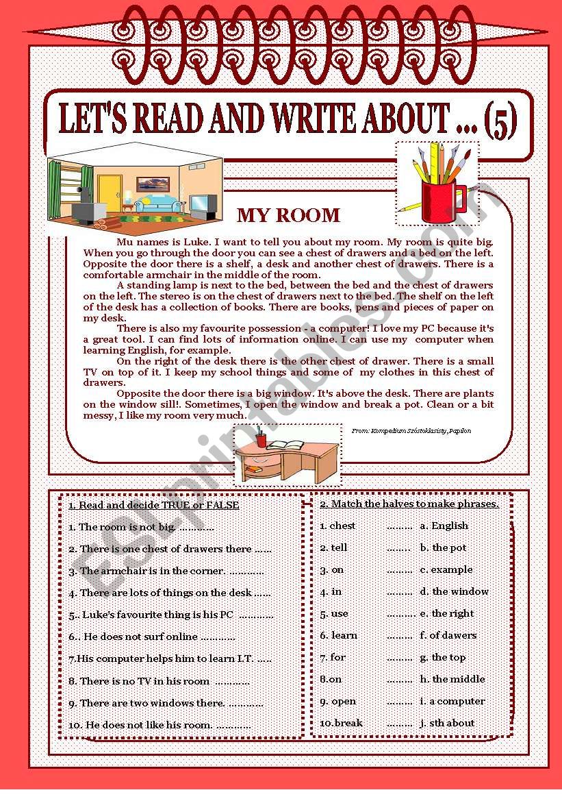 LetÂ´s read and write about ...(5) -  My room.