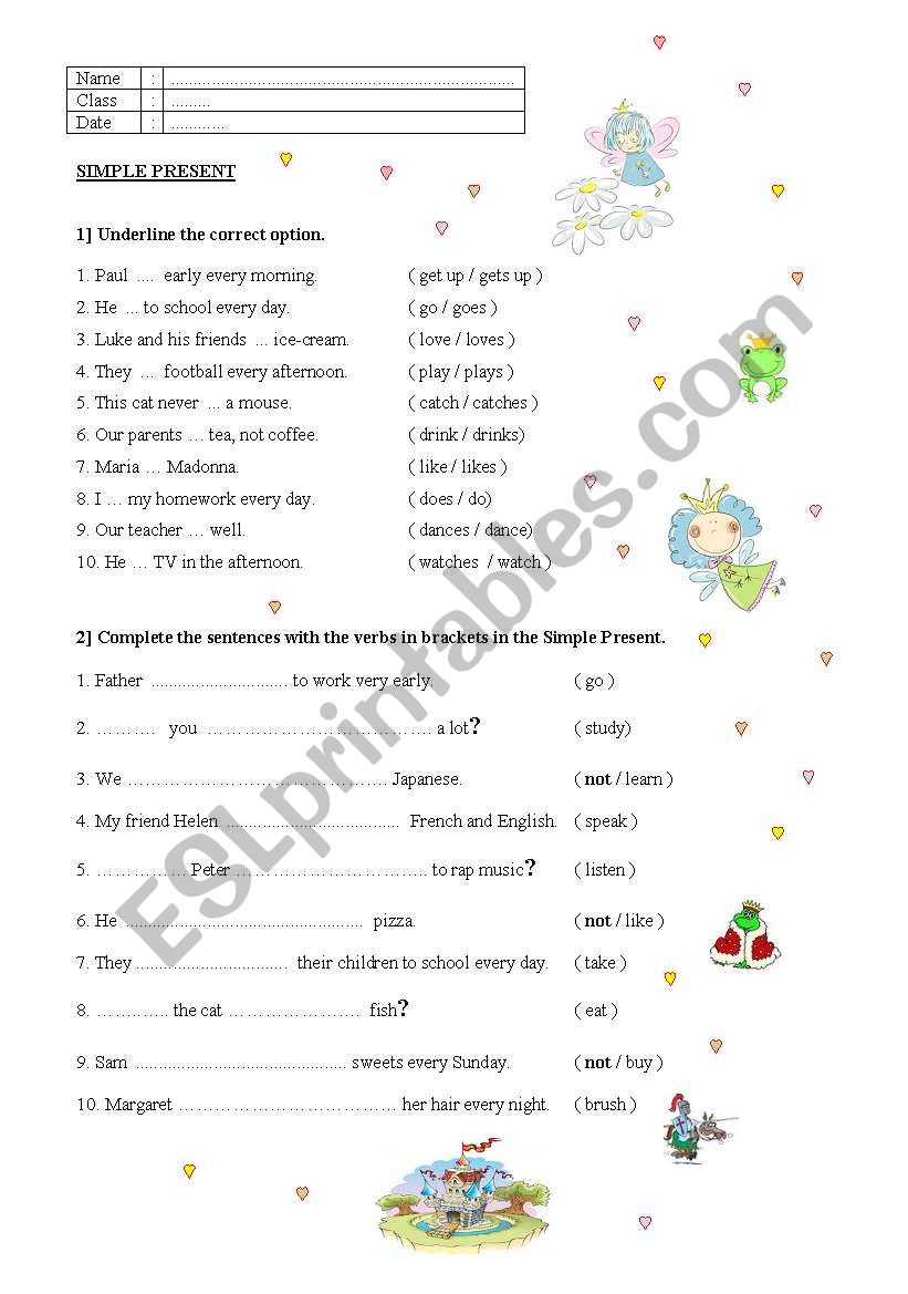 Simple Present  worksheet