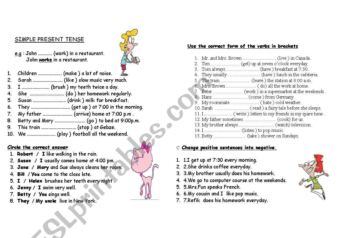 simple present worksheet