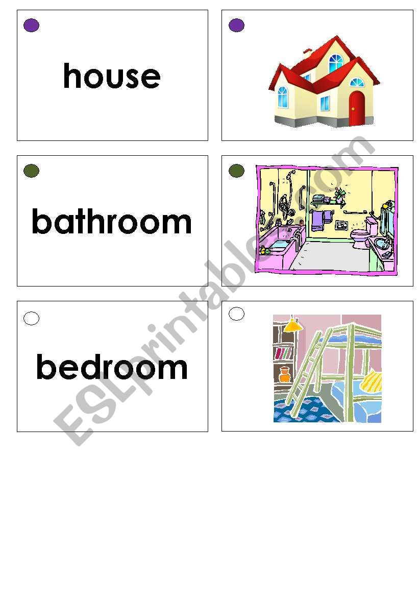 House Items Flashcards / Memory Game