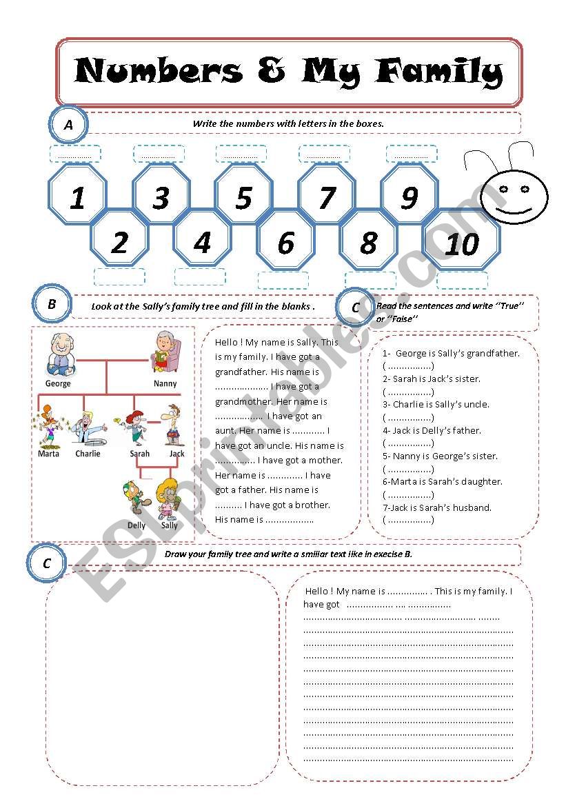 Family Members worksheet