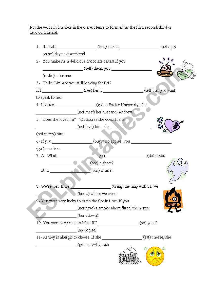 Conditionals all types worksheet