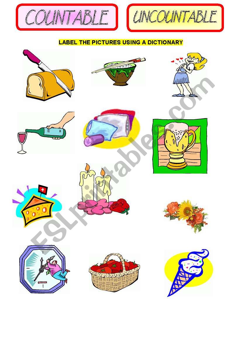 COUNTABLE AND UNCOUNTABLE NOUNS