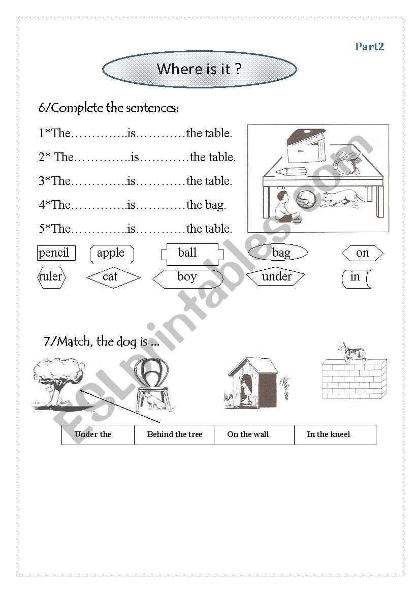 prepositions part 2 worksheet