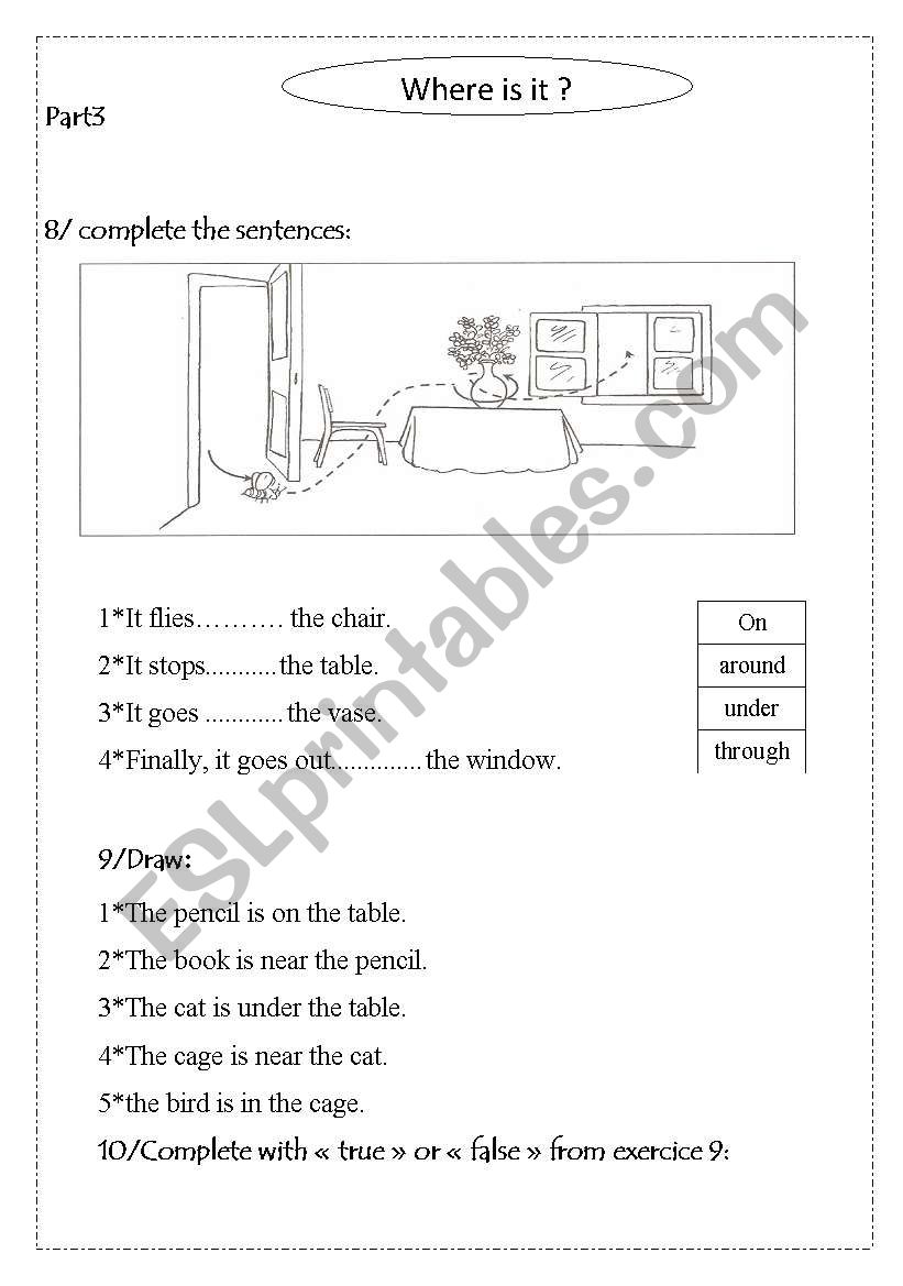 prepositions part 3 worksheet
