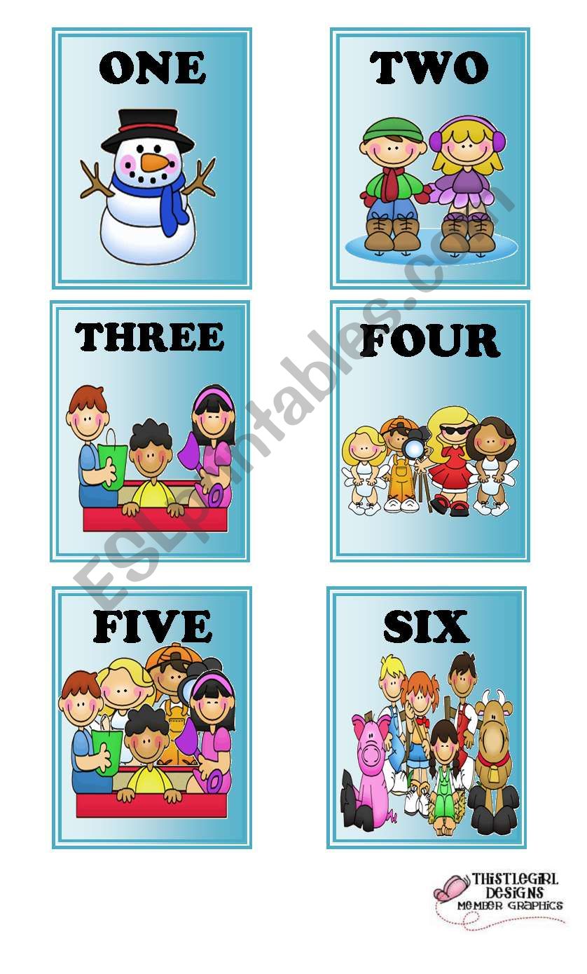 1 to 10 cards. worksheet