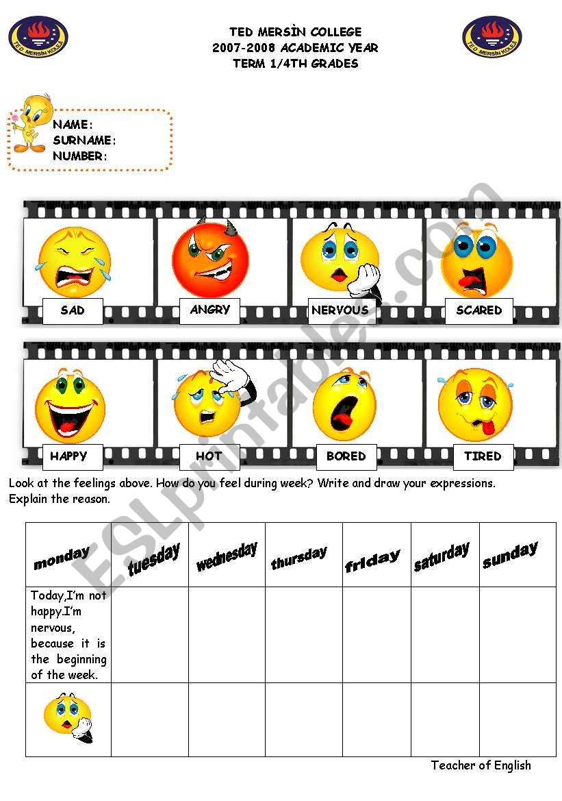 feelings worksheet