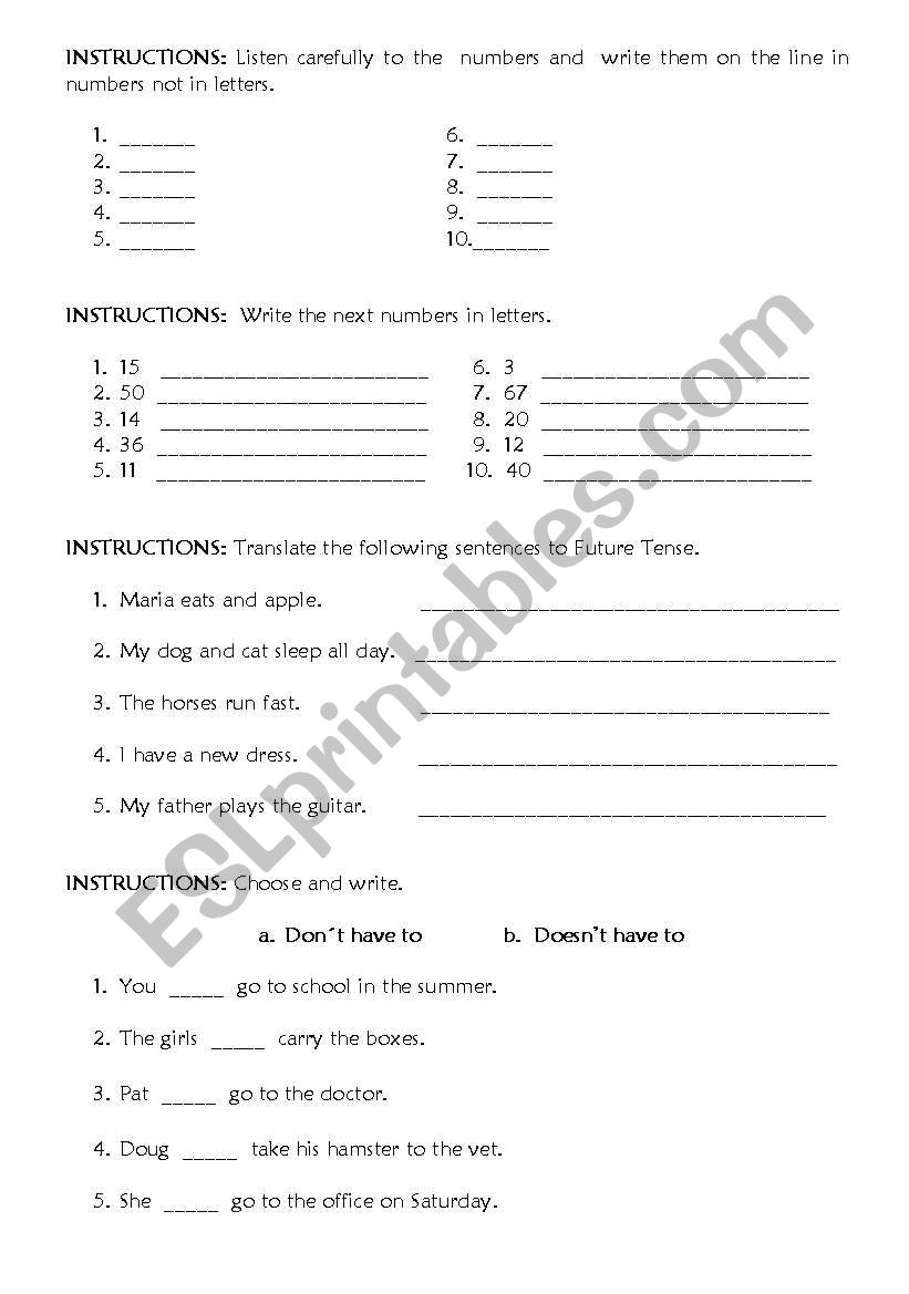 Professions and Grammar worksheet