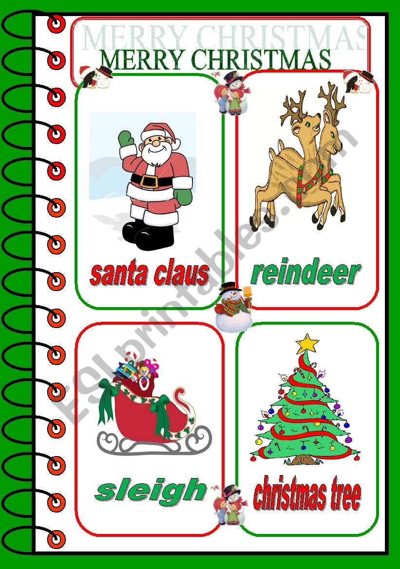 christmas cards 1/3 worksheet