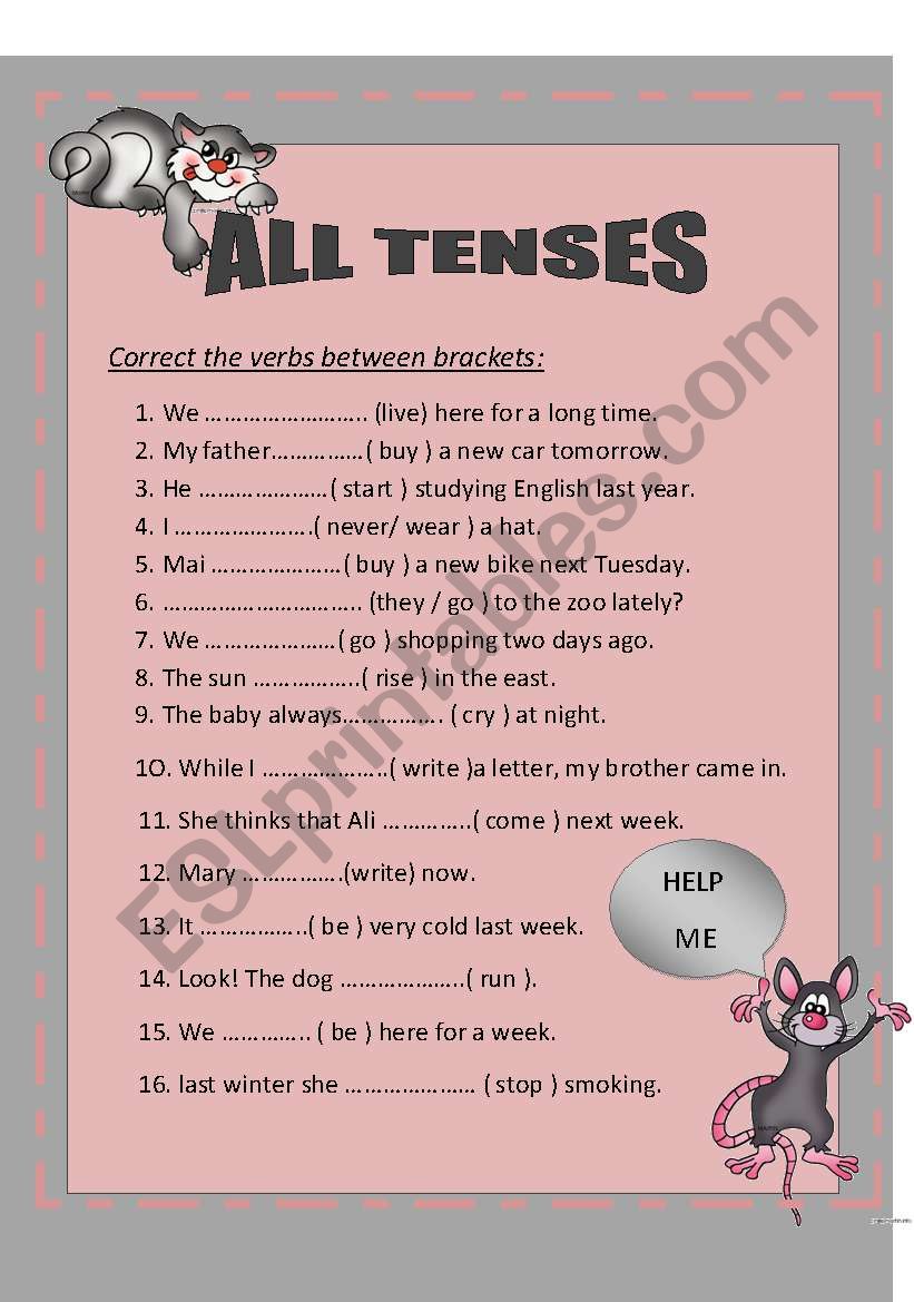 ALL TENSES worksheet