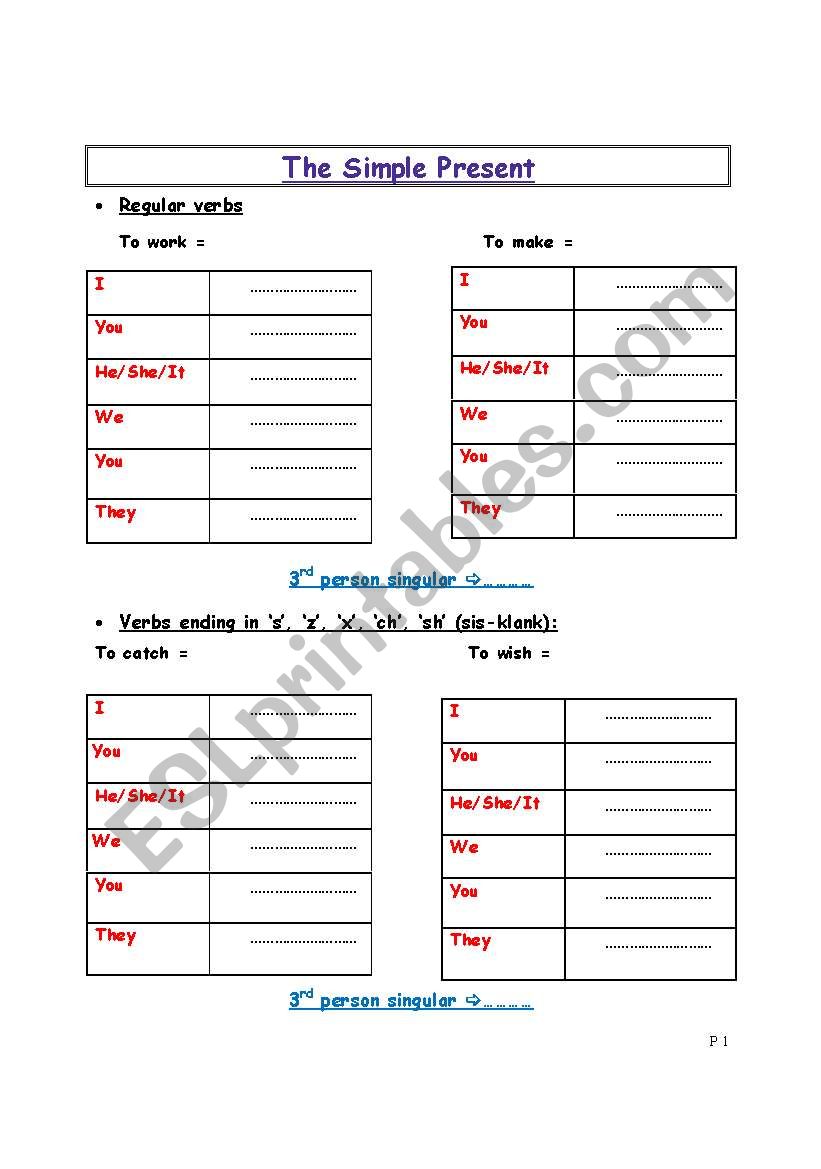 Simple Present worksheet