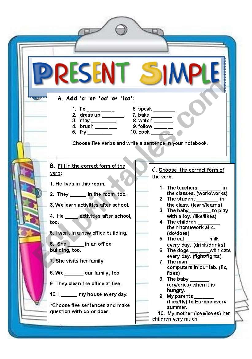 More Present Simple Practice worksheet