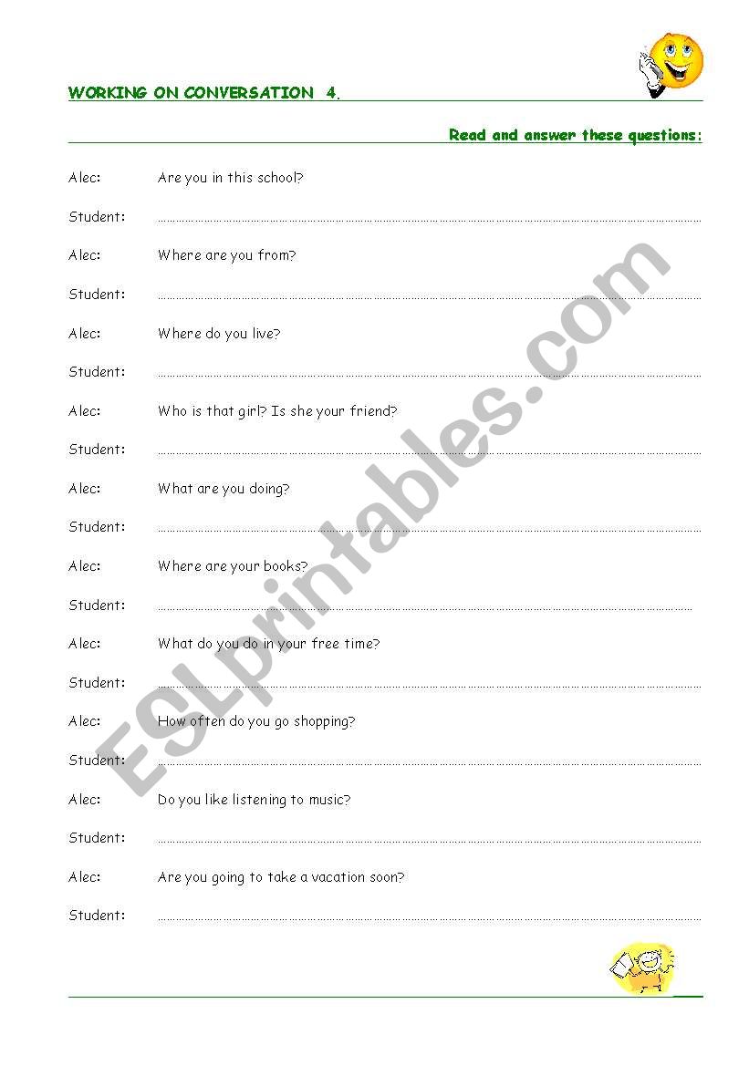 conversation  worksheet