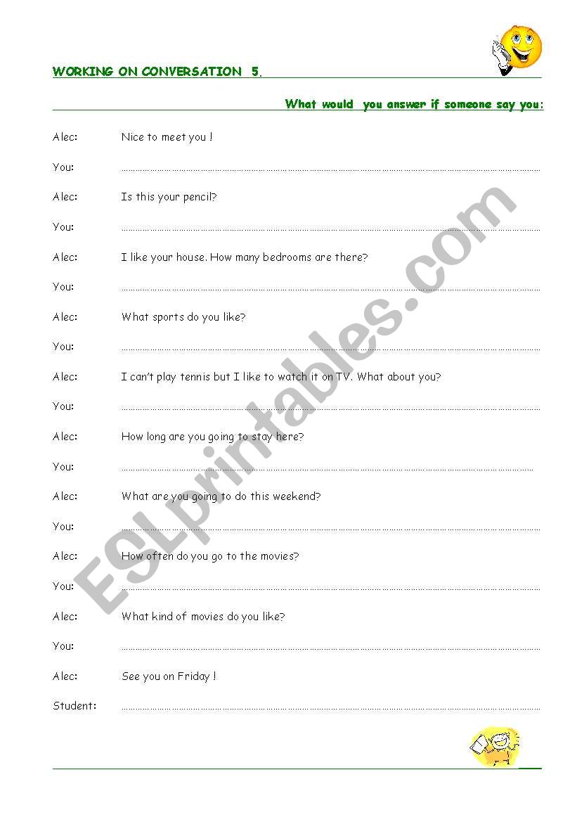 conversation worksheet