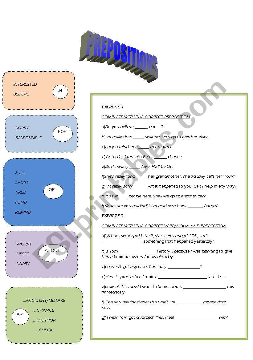 PREPOSITIONS worksheet