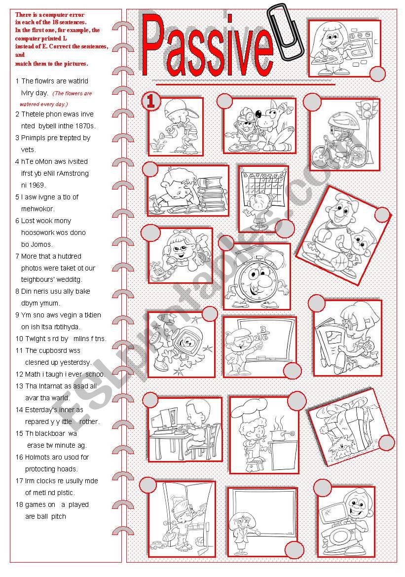 Passive-Pr. and Past Simple worksheet