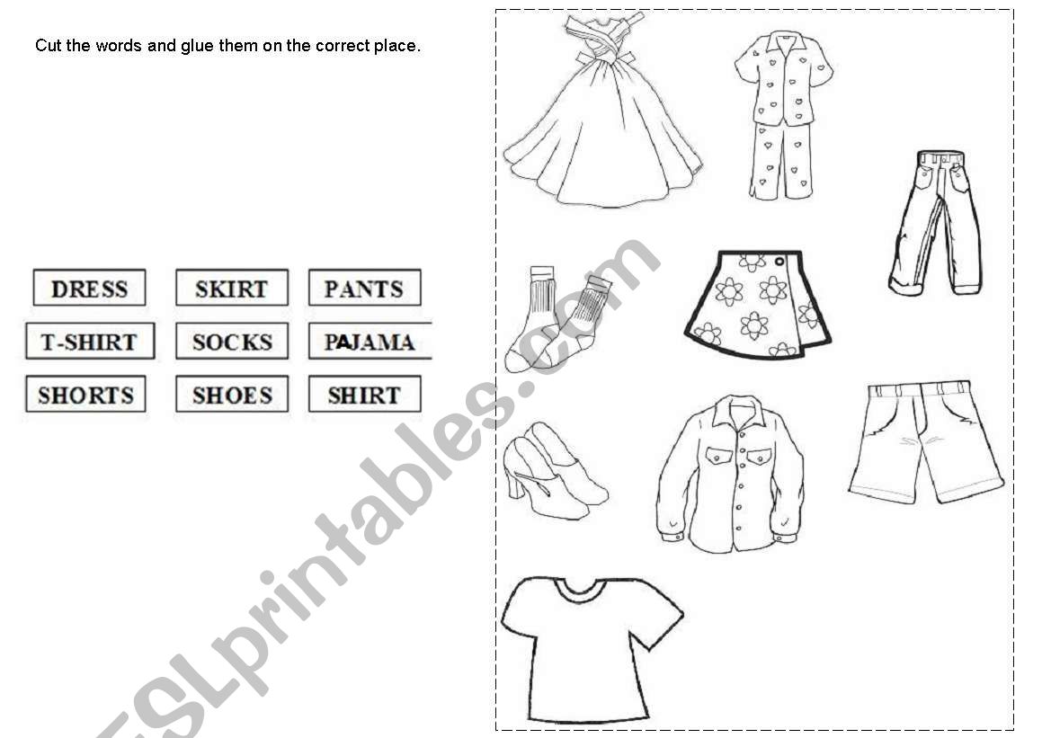 Clothes worksheet