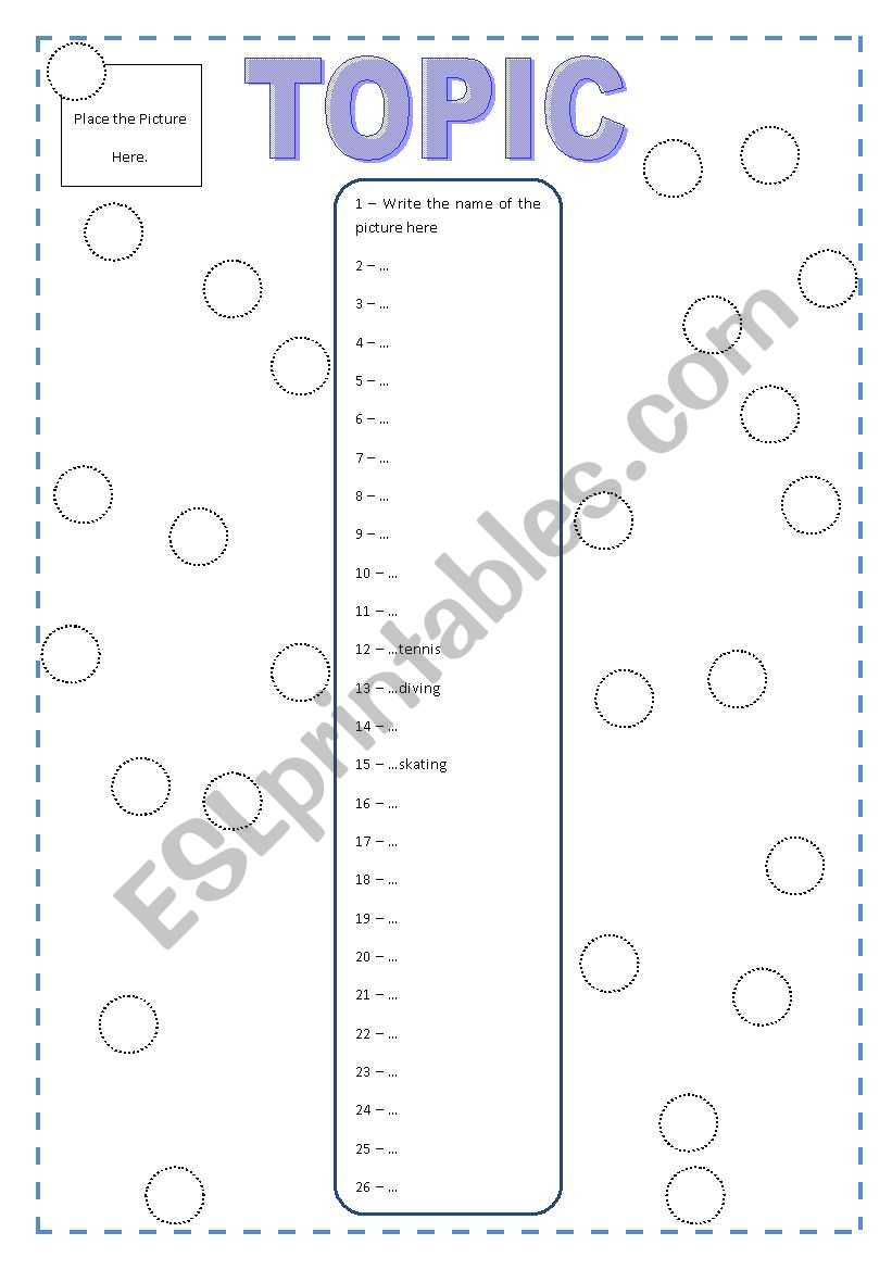 Vocabulary Match - template worksheet